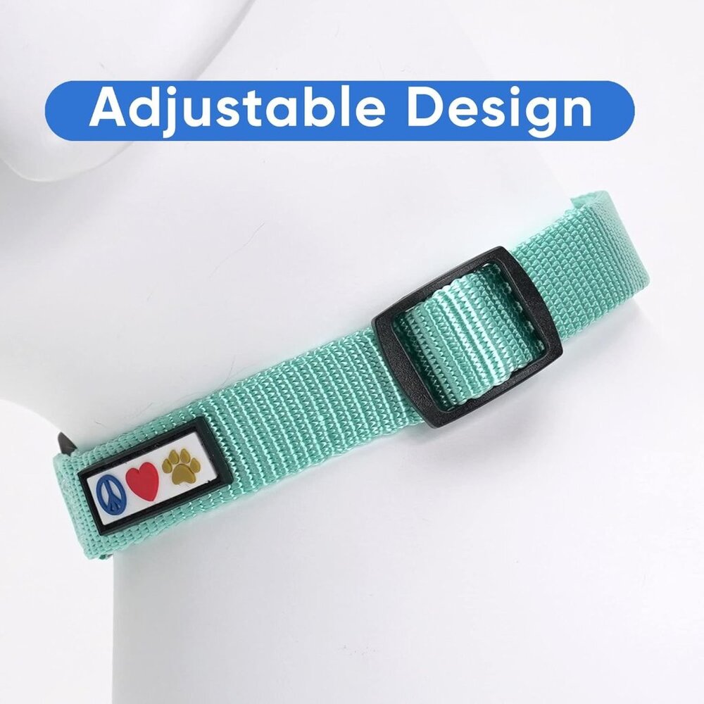 2 Pawtitas Adjustable Heavy Duty Waterproof Dog Collars for Extra Small Breeds